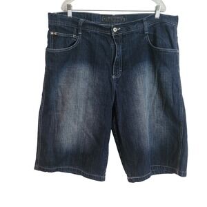 Southpole Mens Dark Wash Denim Shorts Baggy Y2K Streetwear Size 42 Casual